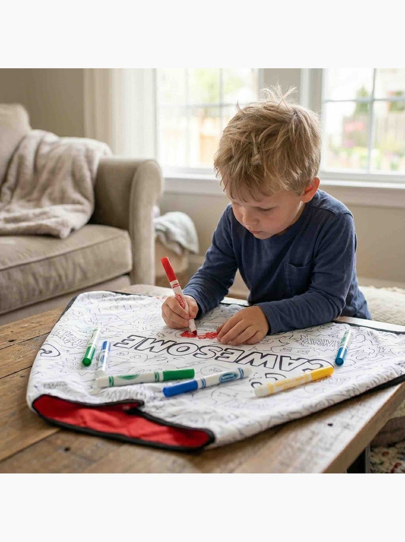 Cape voor kinderen van katoen om in te kleuren - superheld Rood - Kiabi