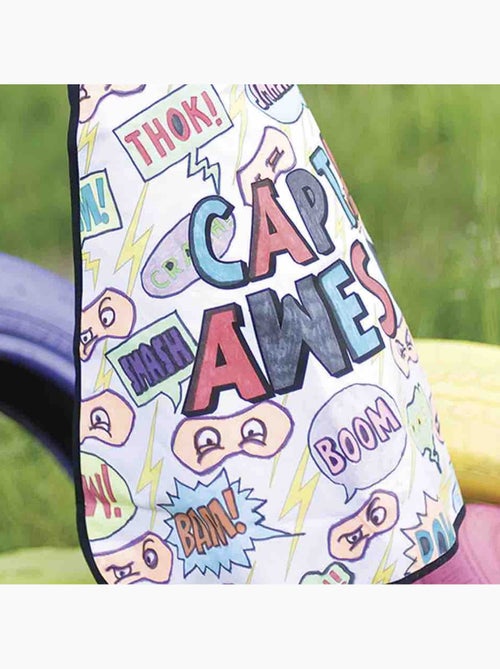 Cape voor kinderen van katoen om in te kleuren - superheld - Kiabi