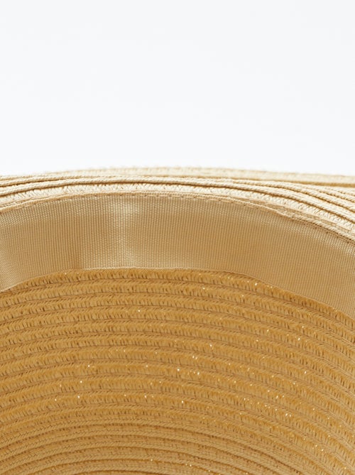 Capeline effet raphia tressé et fil blanc - Kiabi