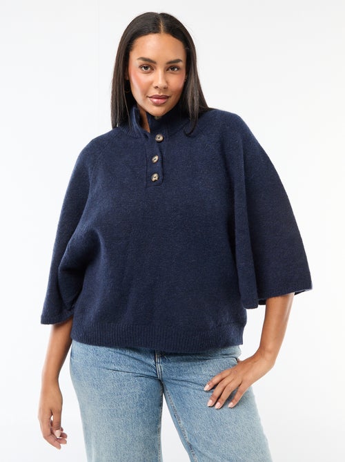 Capevest van grof gebreide tricot - Kiabi