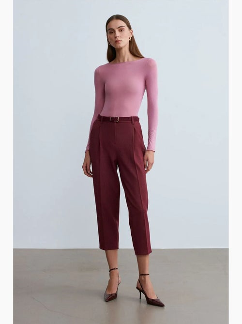 Capri cigarette pantalon met riem dilvin - Kiabi