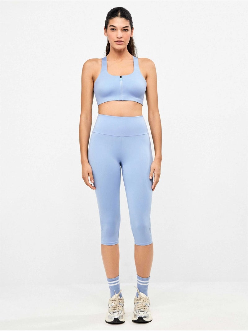 'capri' legging gemaakt van vormgevend materiaal dat definieert en stileert Blauw - Kiabi