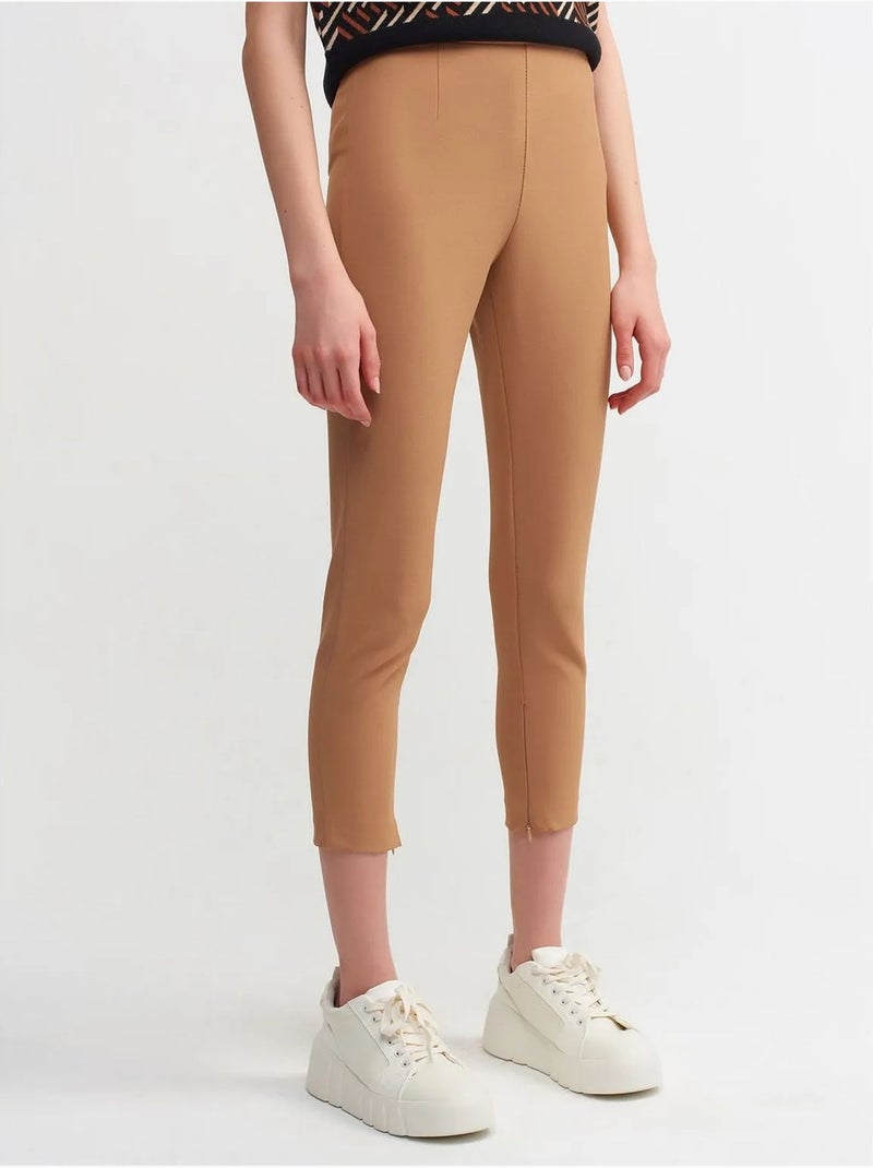 Capri-legging met hoge taille dilvin Camel - Kiabi