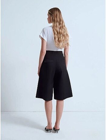 Capri-short van katoenpopeline met hoge taille dilvin