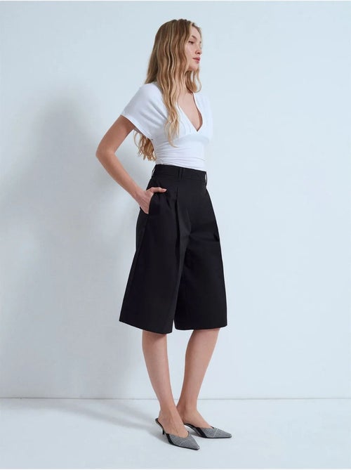 Capri-short van katoenpopeline met hoge taille dilvin - Kiabi Capri-short van katoenpopeline met hoge taille dilvin - Kiabi