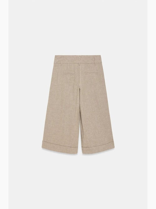 Capribroek met hoge taille, plooien en wijde pijp dilvin - Kiabi