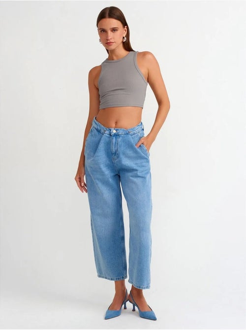 Caprijeans met hoge taille en ballonpasvorm dilvin - Kiabi Caprijeans met hoge taille en ballonpasvorm dilvin - Kiabi
