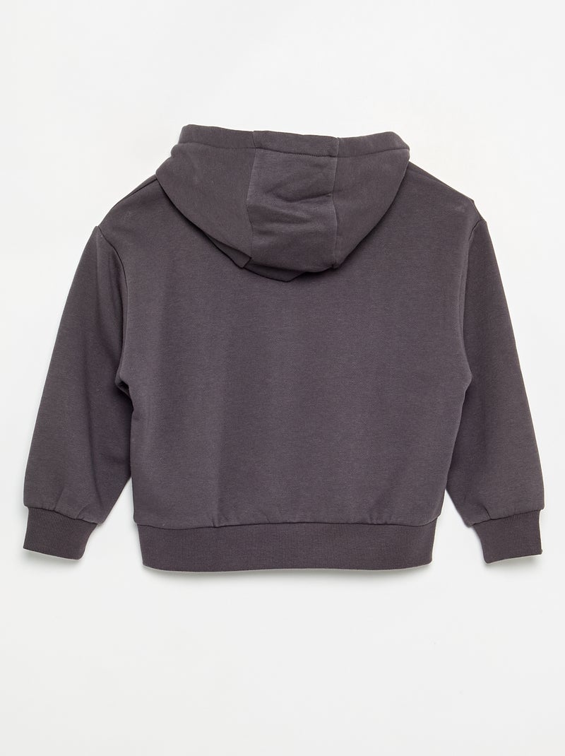 Capuchonsweater aan beide zijden bedrukt Zwart - Kiabi