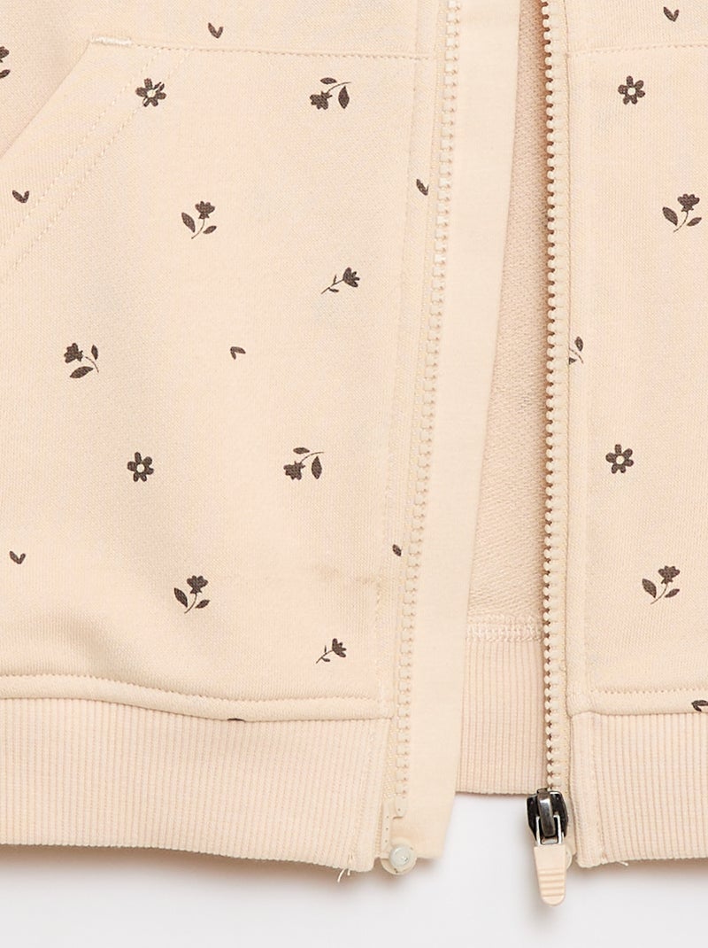 Capuchontrui met rits - Collectie gemakkelijk aan te trekken Biege - Kiabi