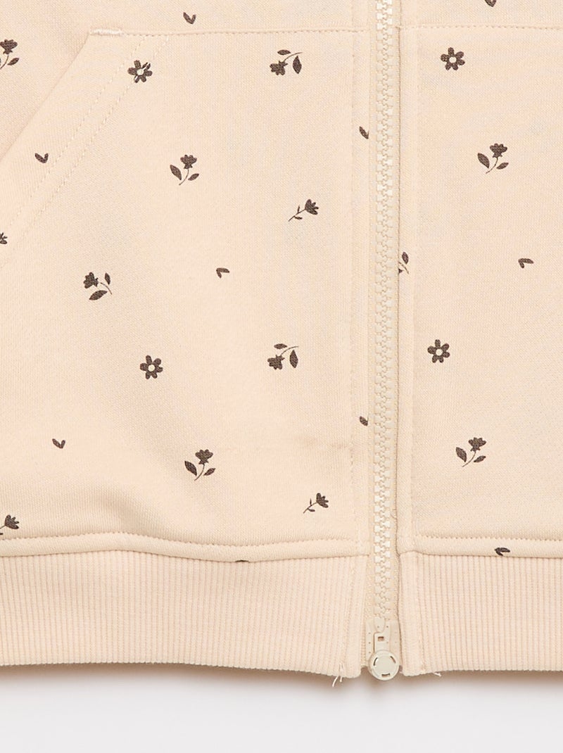 Capuchontrui met rits - Collectie gemakkelijk aan te trekken Biege - Kiabi