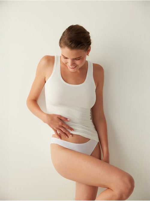 Caraco femme en mélange coton à bretelles réglables penti - Kiabi