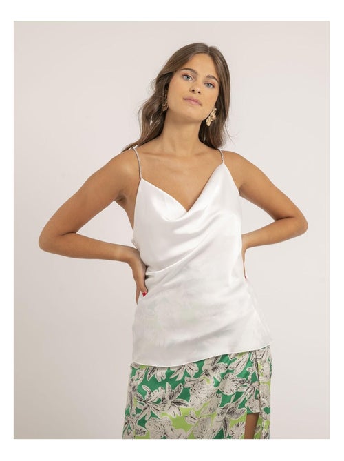 Caraco satin col bénitier foline - Kiabi
