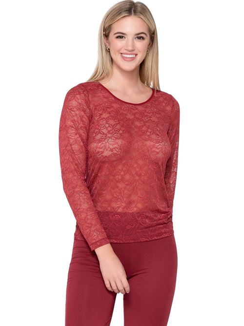 Caraco t-shirt dentelle micro touch lace - Kiabi
