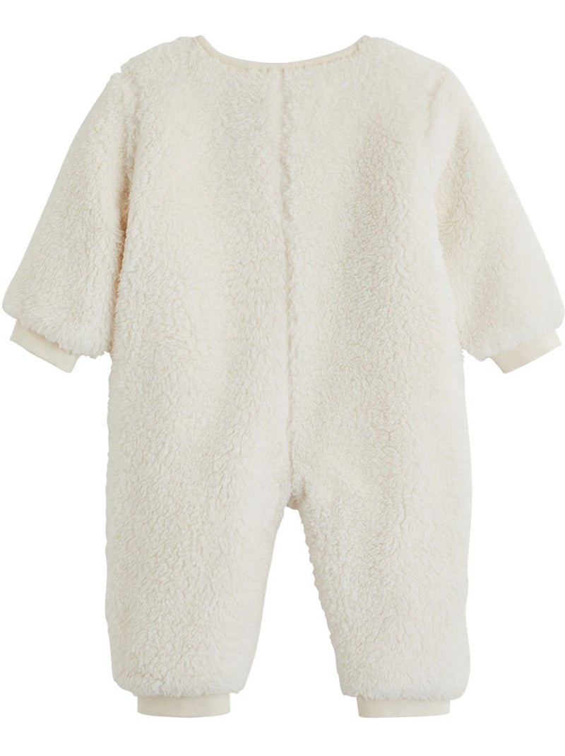 Caramel sherpa babyrompertje Ecru - Kiabi