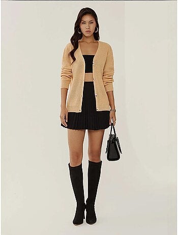 Cardigan boutonné à col en V