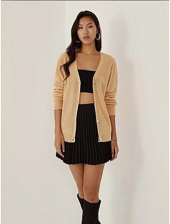 Cardigan boutonné à col en V