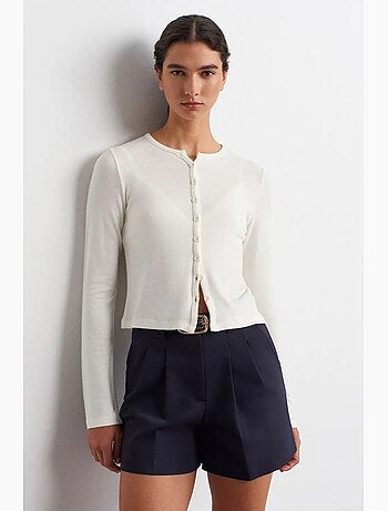 Cardigan côtelé boutonné dilvin
