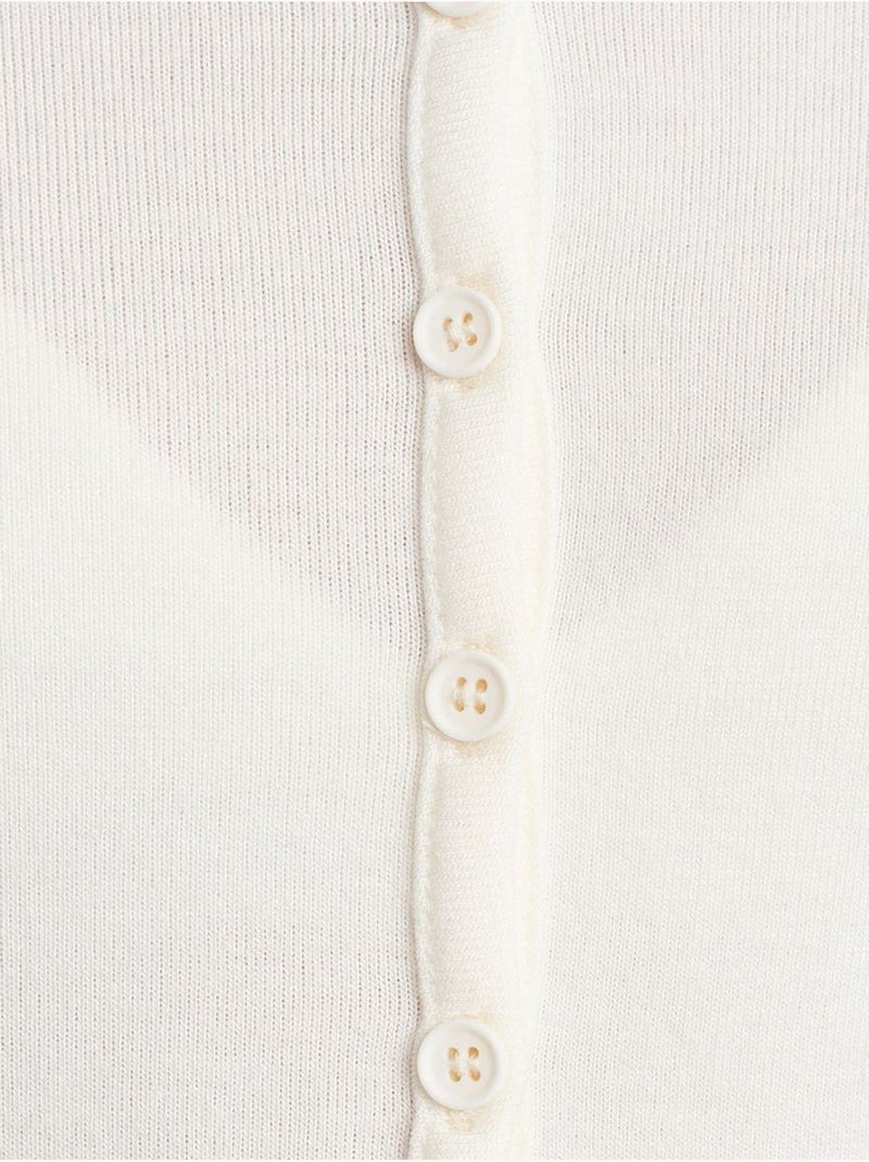 Cardigan côtelé boutonné dilvin Blanc cassé - Kiabi