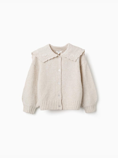 Cardigan en maille avec col brodé - Kiabi Cardigan en maille avec col brodé - Kiabi