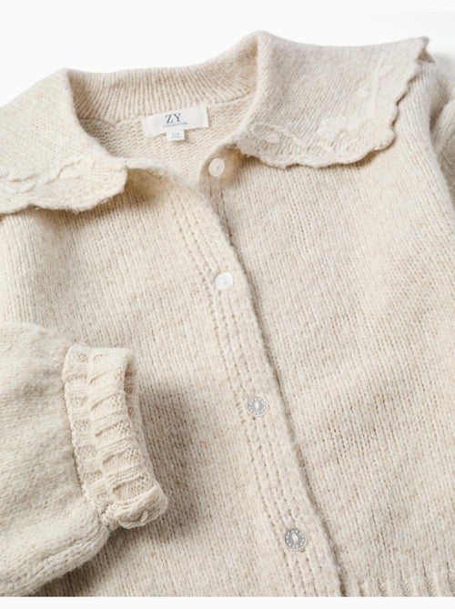 Cardigan en maille avec col brodé - Kiabi Cardigan en maille avec col brodé - Kiabi