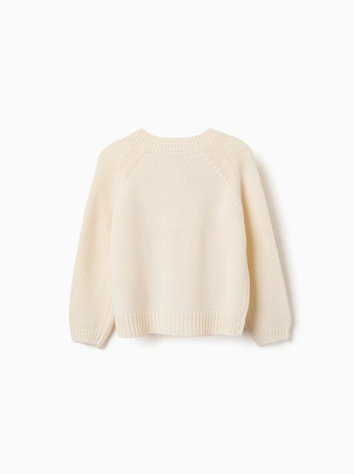 Cardigan en maille avec fleurs brodées - Kiabi