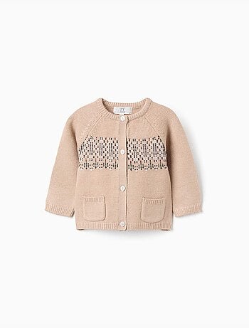 Cardigan en maille avec motif jacquard