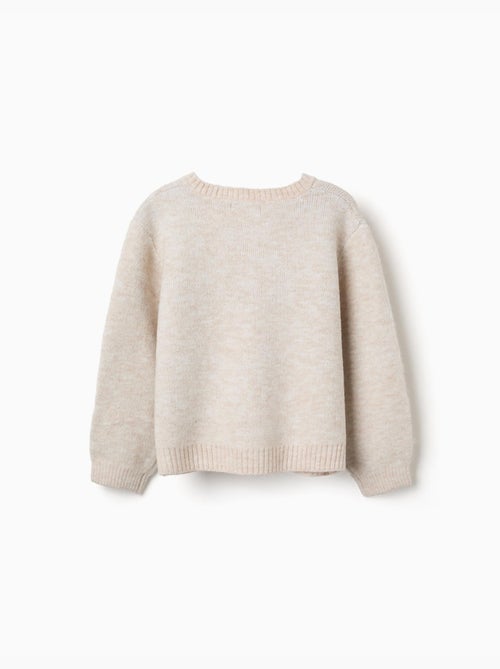 Cardigan en maille avec nœuds et pois jacquard - Kiabi Cardigan en maille avec nœuds et pois jacquard - Kiabi