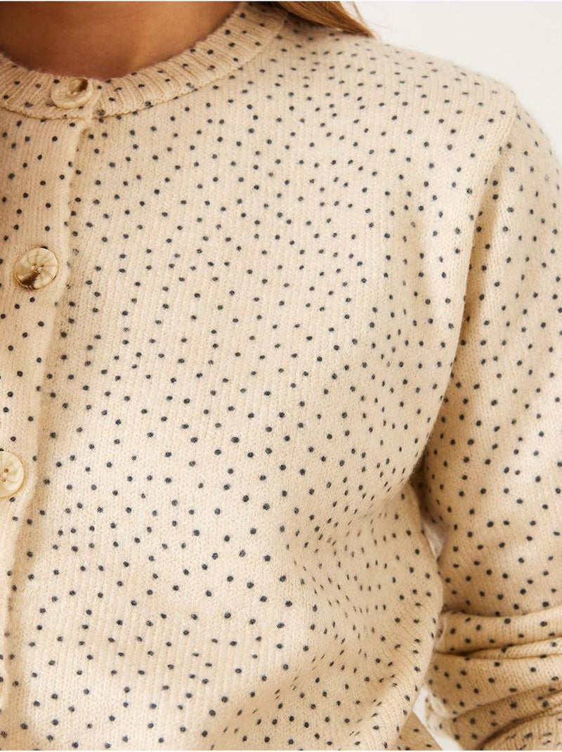 Cardigan en maille boutonnée lucci Beige argile - Kiabi