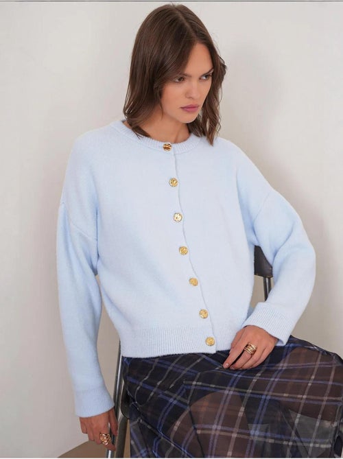 Cardigan en maille côtelée surdimensionné avec fermeture à boutons mixray - Kiabi Cardigan en maille côtelée surdimensionné avec fermeture à boutons mixray - Kiabi