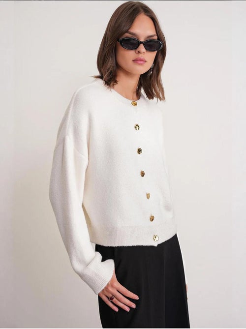 Cardigan en maille côtelée surdimensionné avec fermeture à boutons mixray - Kiabi Cardigan en maille côtelée surdimensionné avec fermeture à boutons mixray - Kiabi