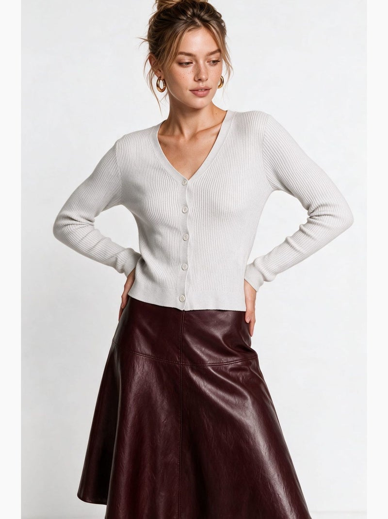 Cardigan en maille femme istanbul Blanc cassé - Kiabi