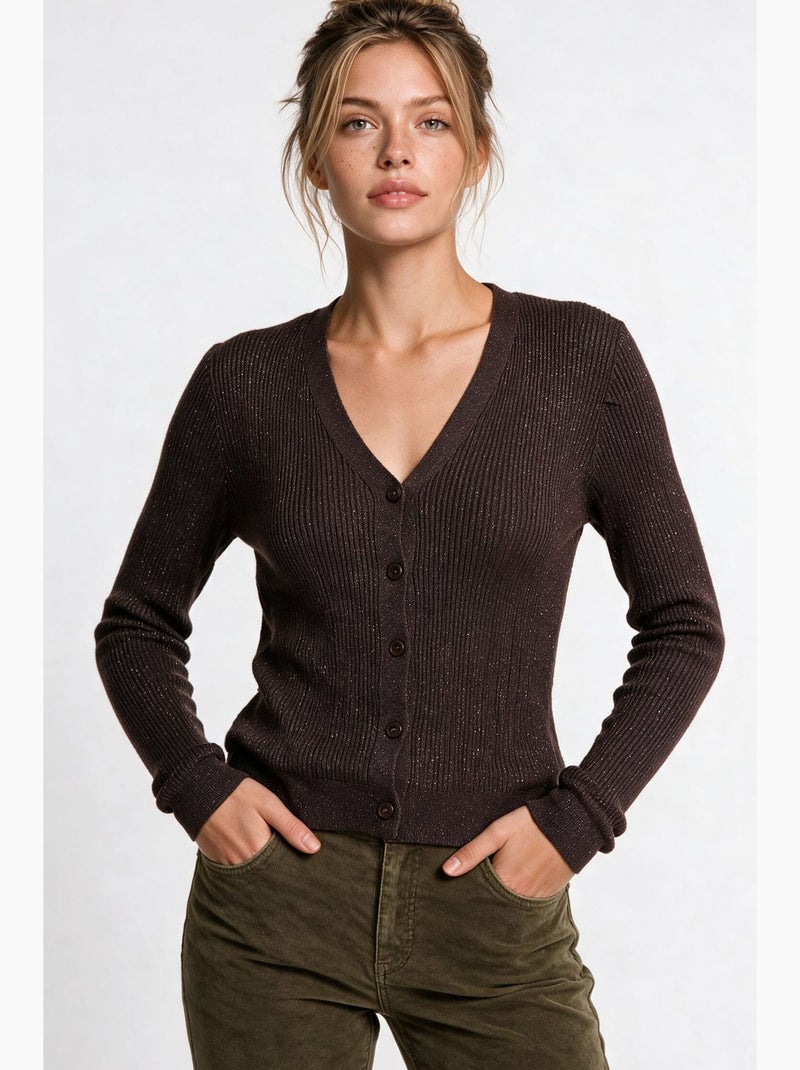 Cardigan en maille femme istanbul Marron chocolat - Kiabi