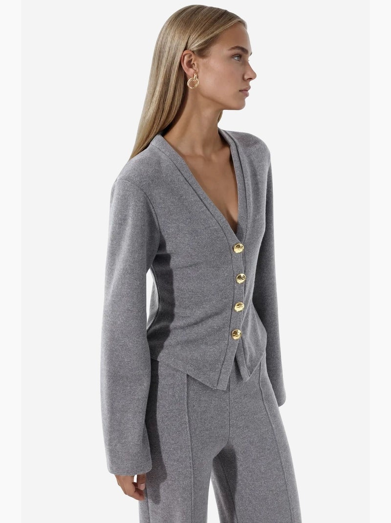 Cardigan en mélange de coton busem Gris Noir - Kiabi