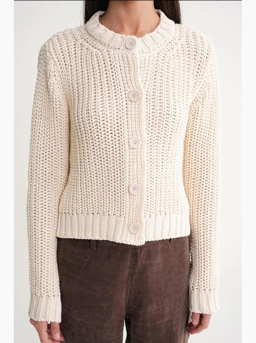 Cardigan en tricot côtelé texturé avec boutons mixray - Kiabi Cardigan en tricot côtelé texturé avec boutons mixray - Kiabi