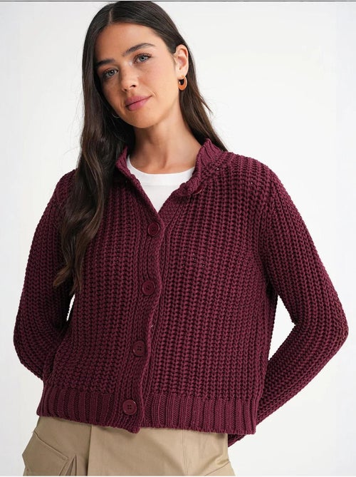 Cardigan en tricot côtelé texturé avec boutons mixray - Kiabi Cardigan en tricot côtelé texturé avec boutons mixray - Kiabi