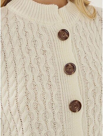 Cardigan en tricot texturé avec boutons