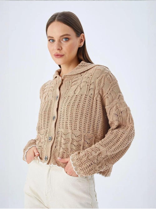 Cardigan en tricot texturé avec fermeture à boutons mixray - Kiabi Cardigan en tricot texturé avec fermeture à boutons mixray - Kiabi