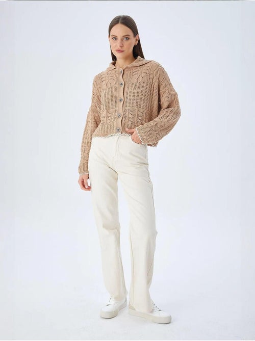 Cardigan en tricot texturé avec fermeture à boutons mixray - Kiabi Cardigan en tricot texturé avec fermeture à boutons mixray - Kiabi