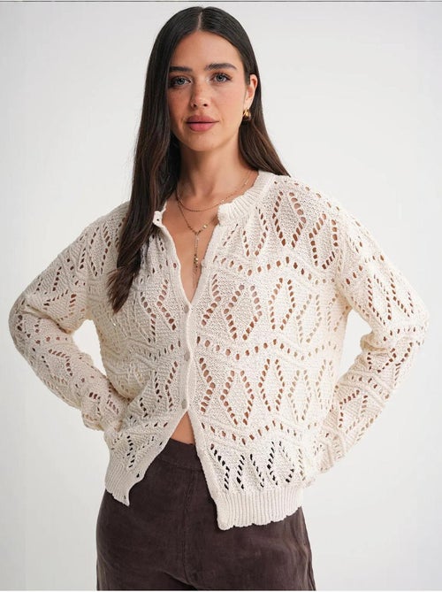 Cardigan en tricot texturé avec fermeture à boutons mixray - Kiabi Cardigan en tricot texturé avec fermeture à boutons mixray - Kiabi