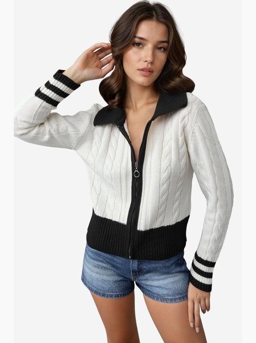 Cardigan met polokraag en ritssluiting my fashion - Kiabi