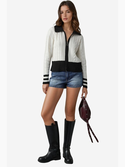 Cardigan met polokraag en ritssluiting my fashion - Kiabi