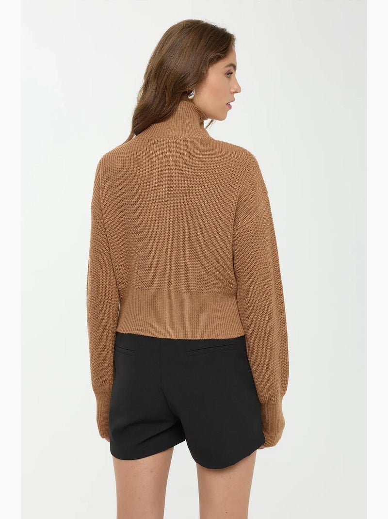 Cardigan met rits hiccup Bruin - Kiabi