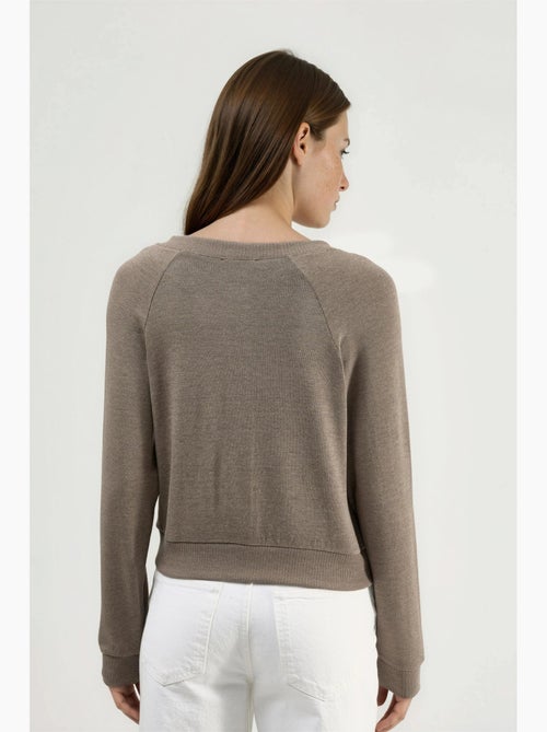 Cardigan met ronde hals en knopen busem - Kiabi
