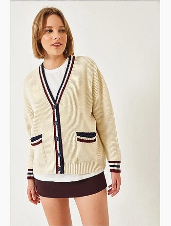 Cardigan rayé en maille thessalonique lucci