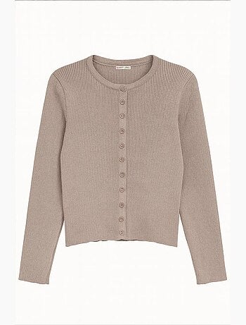 Cardigan slim fit en maille côtelée avec fermeture à boutons mixray