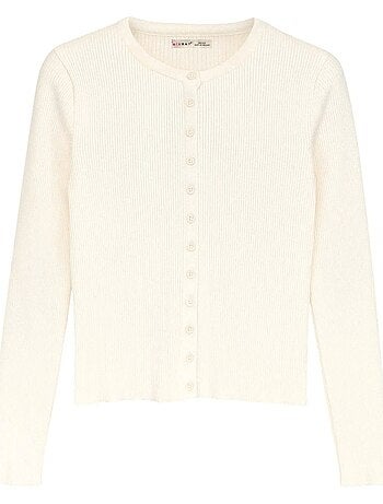 Cardigan slim fit en maille côtelée avec fermeture à boutons mixray