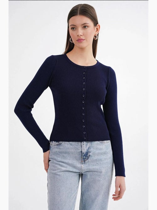 Cardigan slim fit en maille côtelée avec fermeture à boutons mixray - Kiabi Cardigan slim fit en maille côtelée avec fermeture à boutons mixray - Kiabi