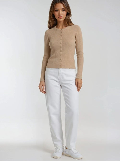Cardigan slim fit en maille côtelée avec fermeture à boutons mixray - Kiabi Cardigan slim fit en maille côtelée avec fermeture à boutons mixray - Kiabi
