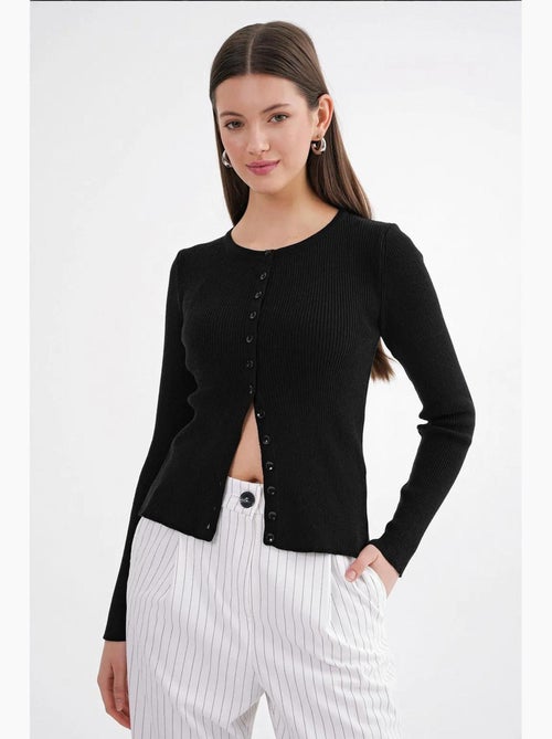 Cardigan slim fit en maille côtelée avec fermeture à boutons mixray - Kiabi Cardigan slim fit en maille côtelée avec fermeture à boutons mixray - Kiabi