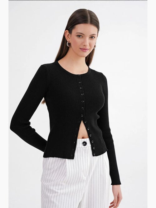 Cardigan slim fit en maille côtelée avec fermeture à boutons mixray - Kiabi Cardigan slim fit en maille côtelée avec fermeture à boutons mixray - Kiabi